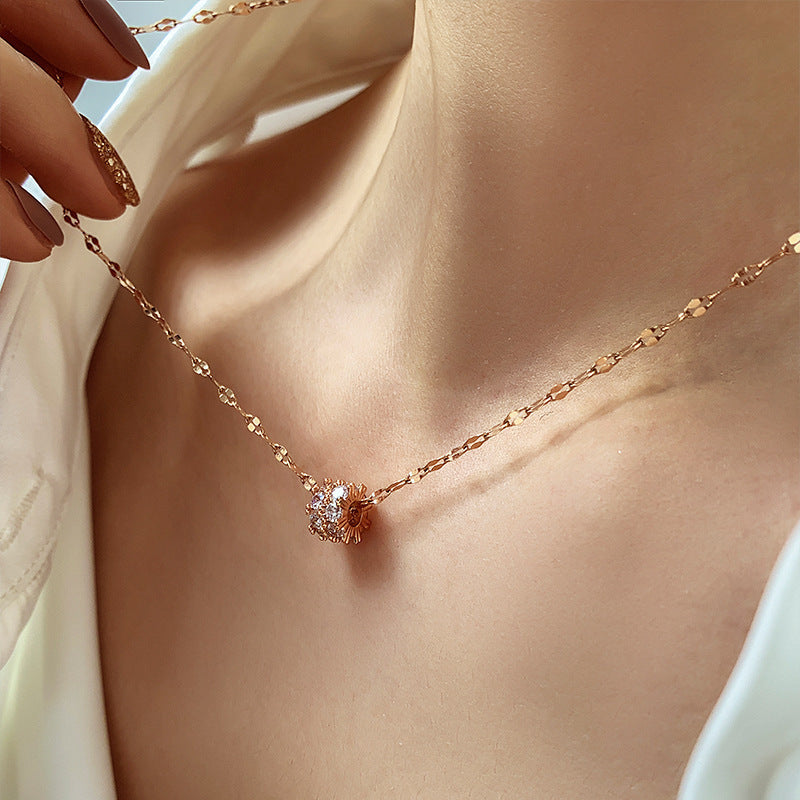 Slightly inlaid small waist necklace