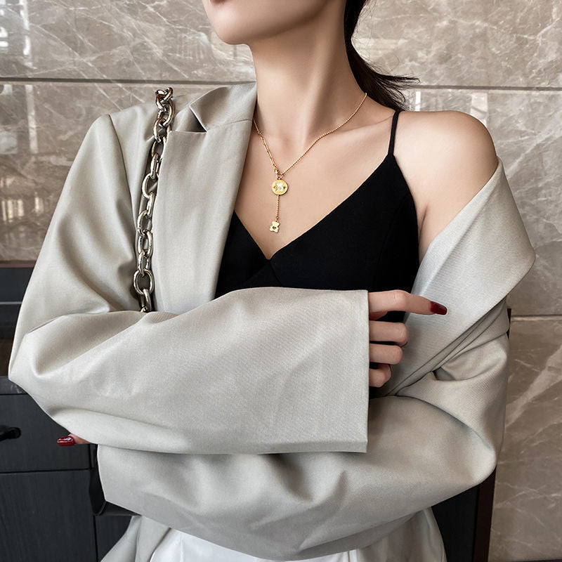 Bear double pendant necklace