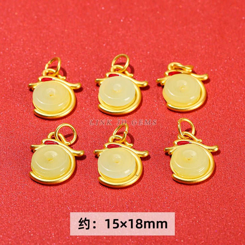 Ancient sand gold dragon year small accessories alloy