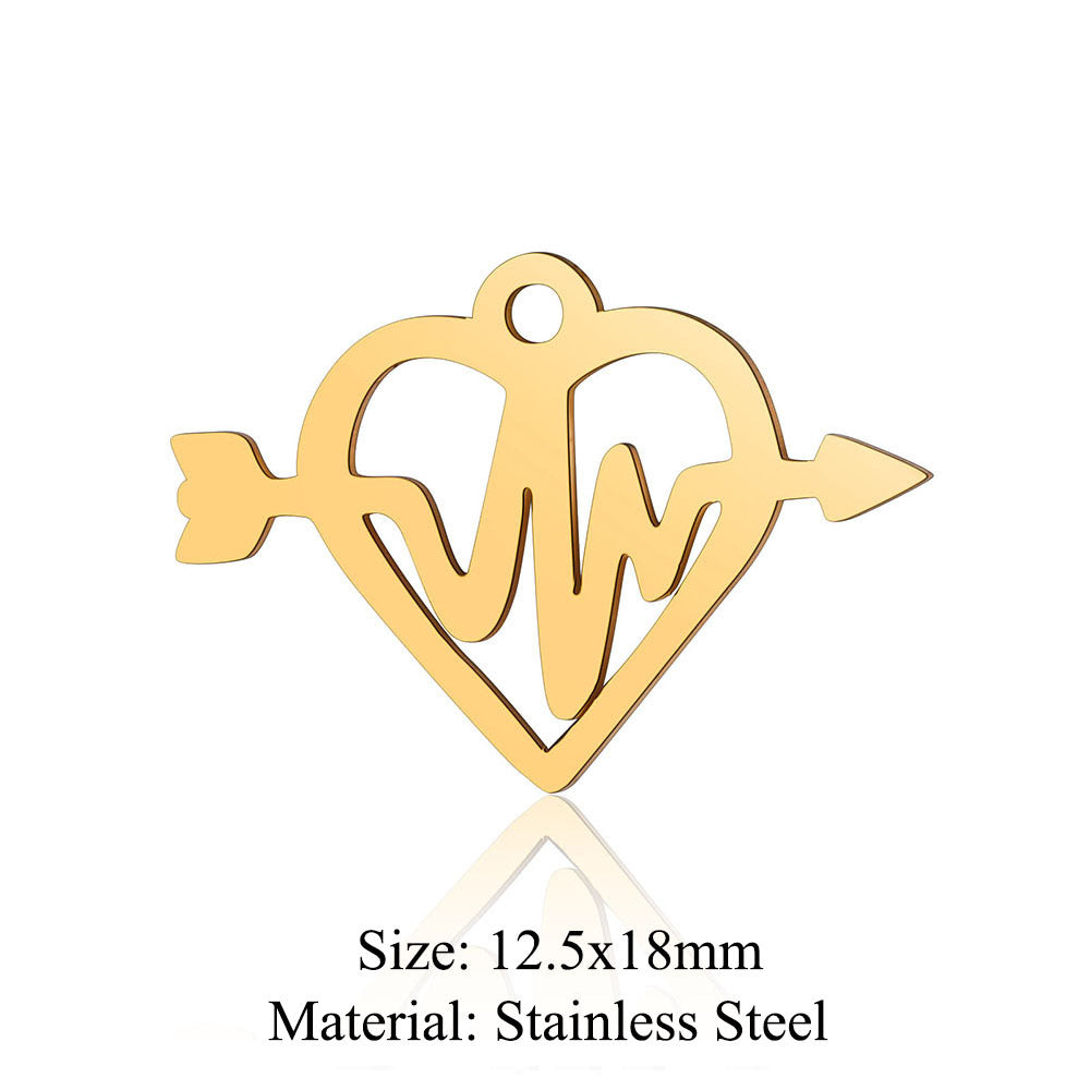 5 pcs/bag bead titanium steel love pendant