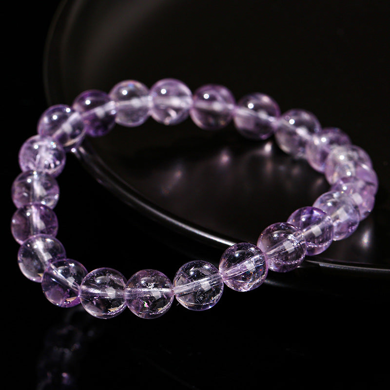7A Natural Ice Transparent Purple Jade Bracelet