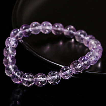 7A Natural Ice Transparent Purple Jade Bracelet