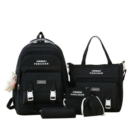Backpack men and women Korean style casual simple schoolbag