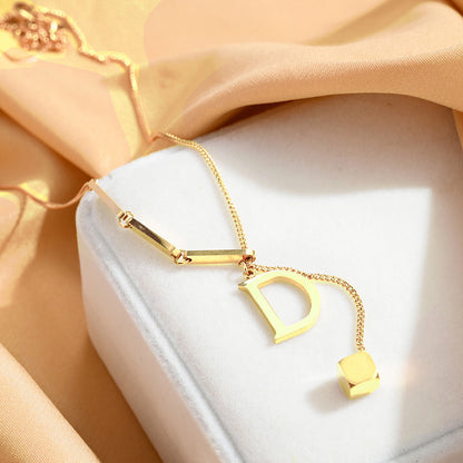 18K rose gold titanium steel necklace