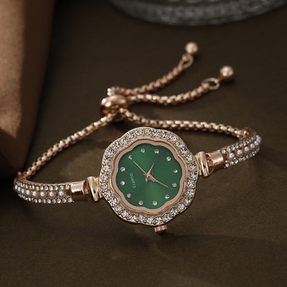 Diamond Women's Quartz Watch Jewelry Set