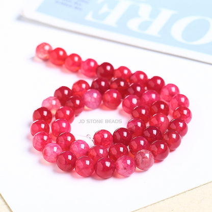Accesorios de joyería con cuentas sueltas de ágata con patrón de dragón rojo 