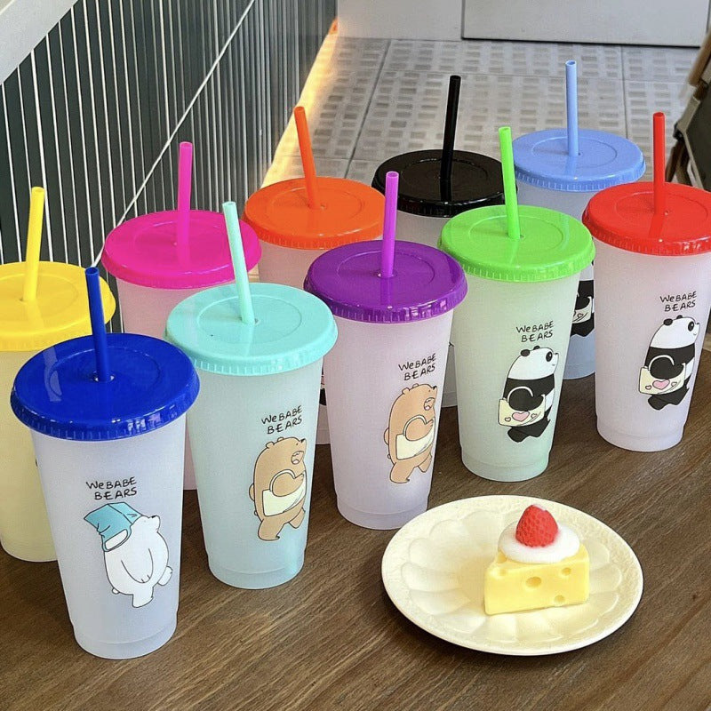 Printed bear color-changing cup PP plastic