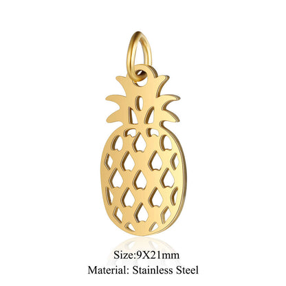 5 pcs/titanium steel jewelry map pineapple pendant accessories