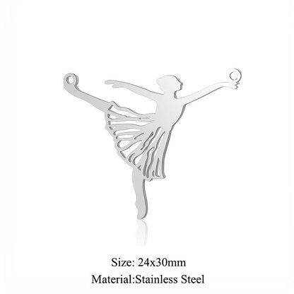 5 pcs/titanium steel large pendant flower diamond conch