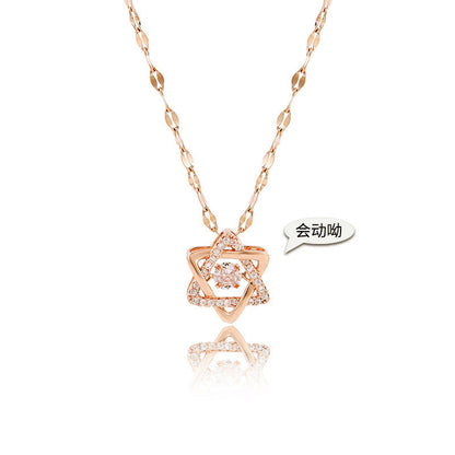 18K rose gold titanium steel necklace