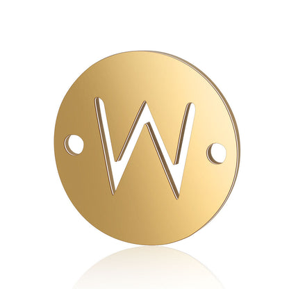 5 pcs/titanium steel English alphabet DIY pendant