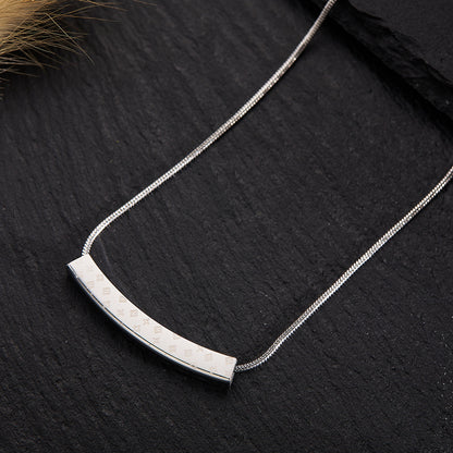 Silver Titanium Steel Necklace Strip