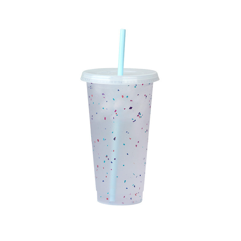 710Ml snowflake color-changing cold-changing temperature-sensing plastic cup