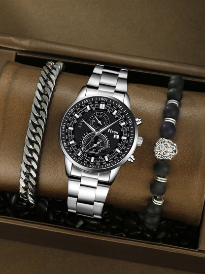 Alloy Watch Crown Beaded Turquoise Set