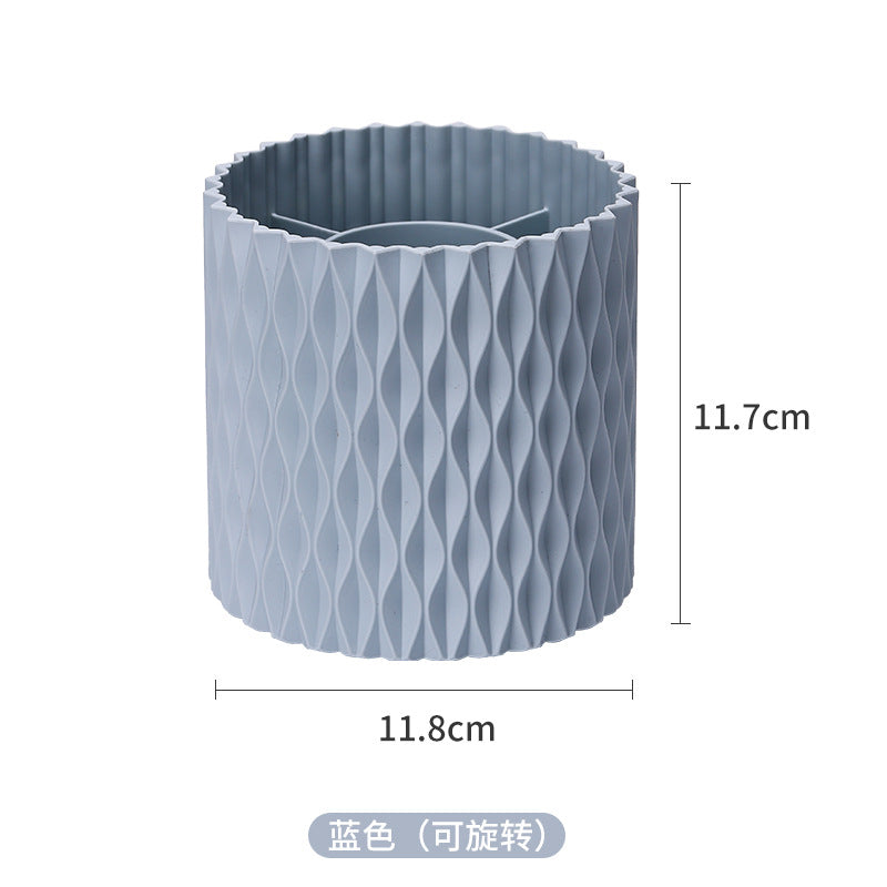 360-Degree Rotating Large Capacity Makeup Brush Holder Dustproof