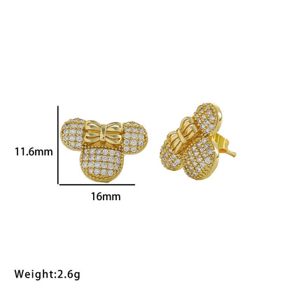 Conjunto de joias de mouse fofo em aço titânio 