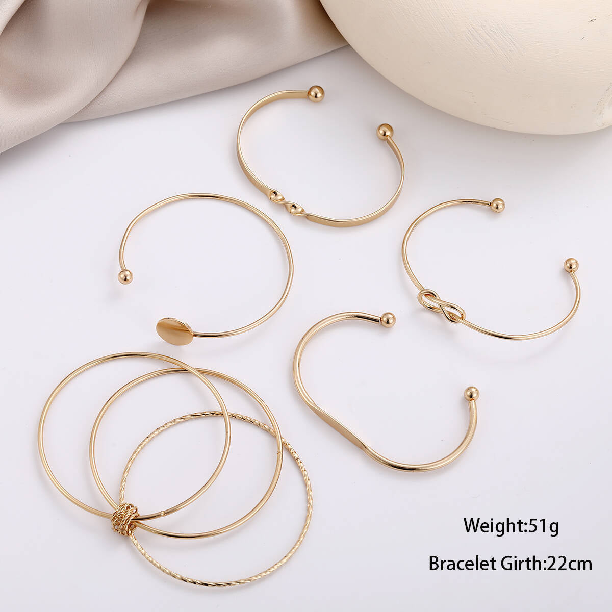 Geometric Knot Bracelet Set (5-Piece)