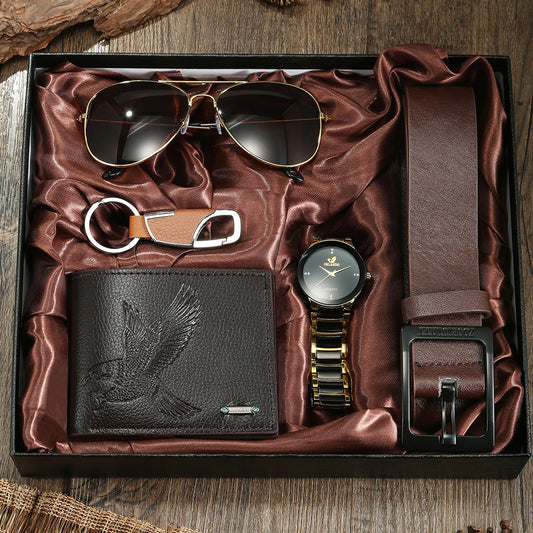 Steel belt watch fashion set gift box