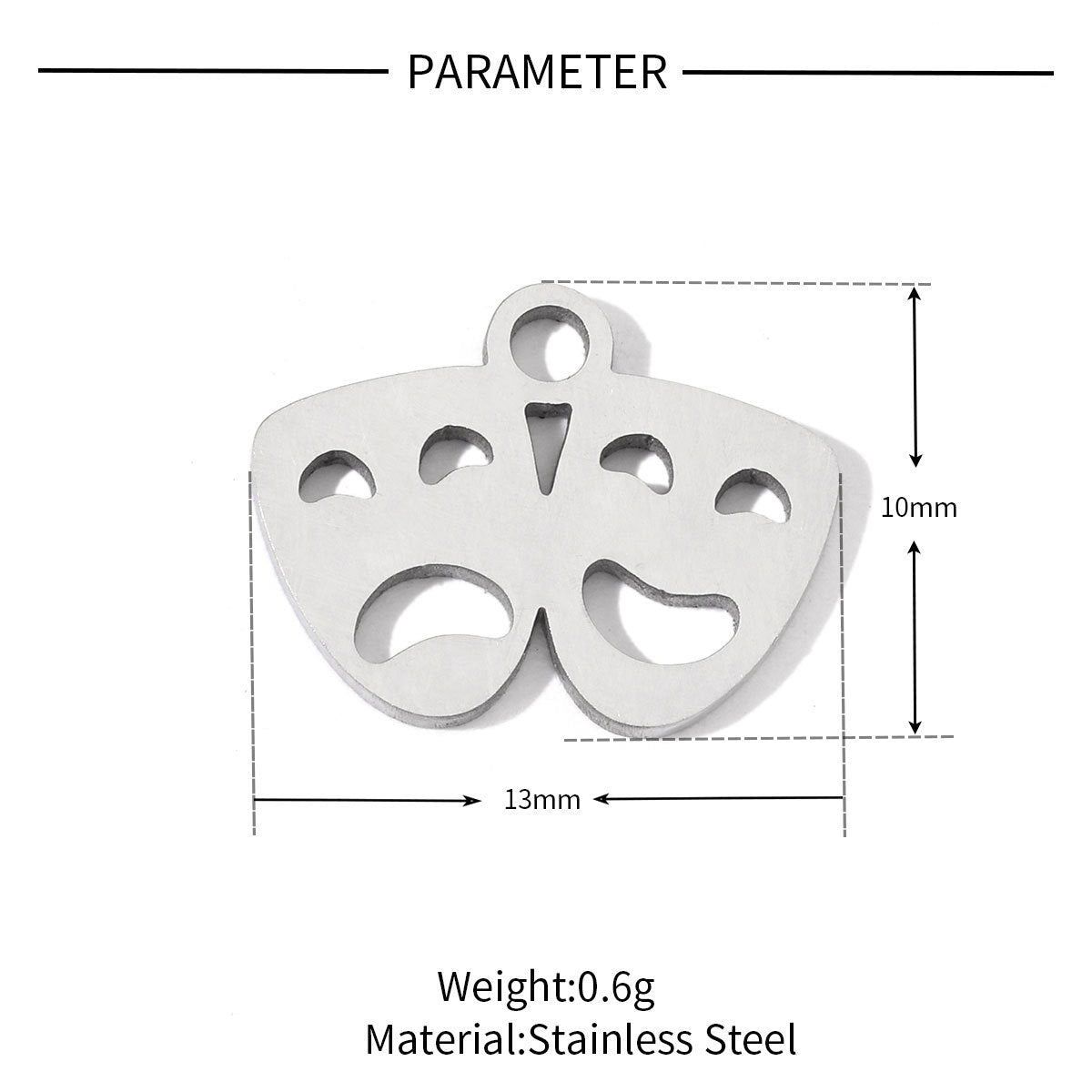 20 pcs/pack Clover hand key Titanium steel DIY pendant