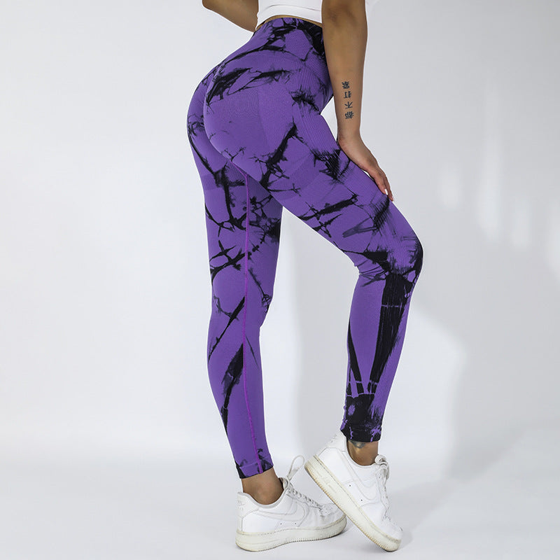 Euro Tie-Dye High-Waist Butt-Lifting Yoga Pants