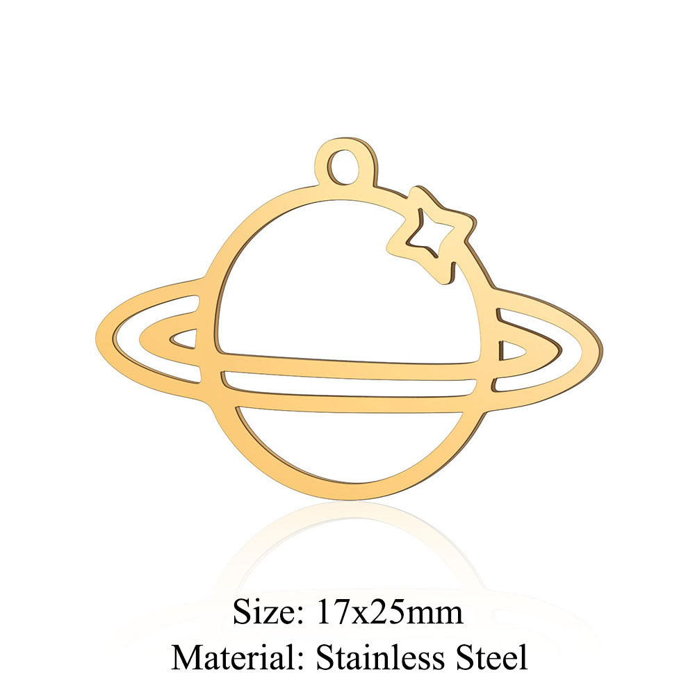 5 pcs/bag sun round face titanium steel pendant