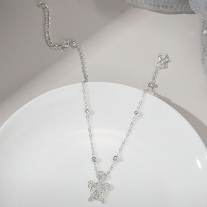 Turtle Silver Alloy Anklet