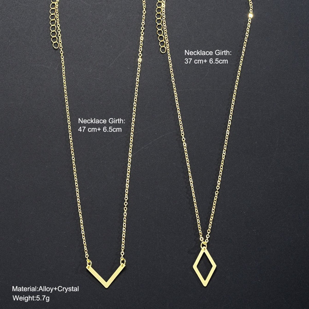 Geometric V-Rhombus Necklace Set