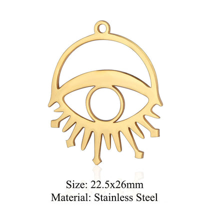 5 pcs/bag witch hat titanium steel eye pendant