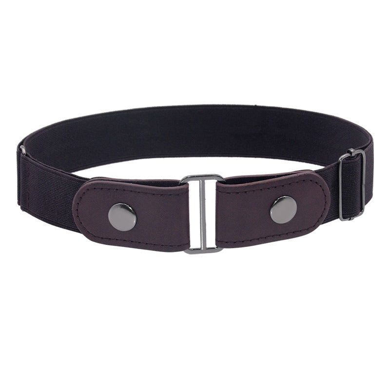 Brown Ladies Elastic Belt Buckle Belt