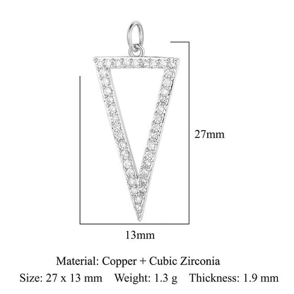 Crescent moon pentagram copper zircon pendant.