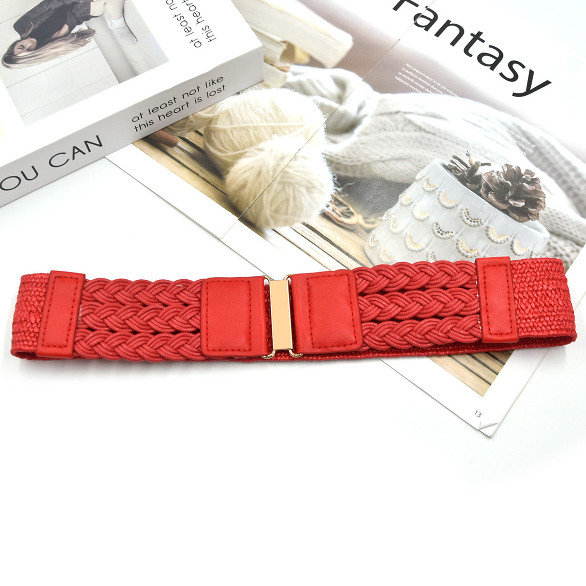 fashion Cotton and linen elastic woven elastic belt