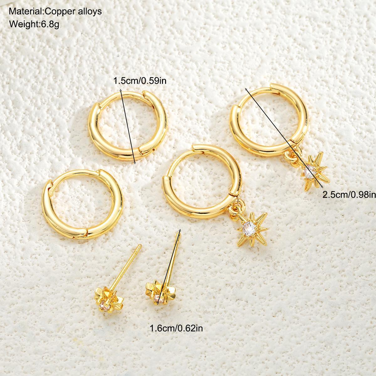 18K Gold Plated Star Stud Earrings