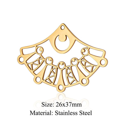 5 pcs/pack triangular titanium steel pendant with pattern