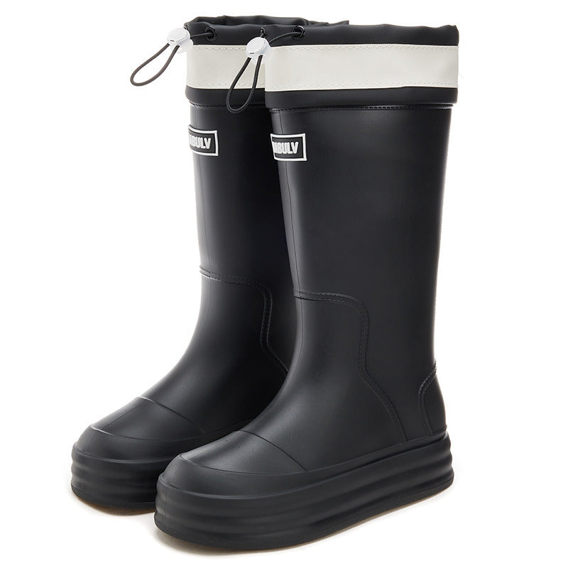 thick-soled medium and long tube rubber shoes