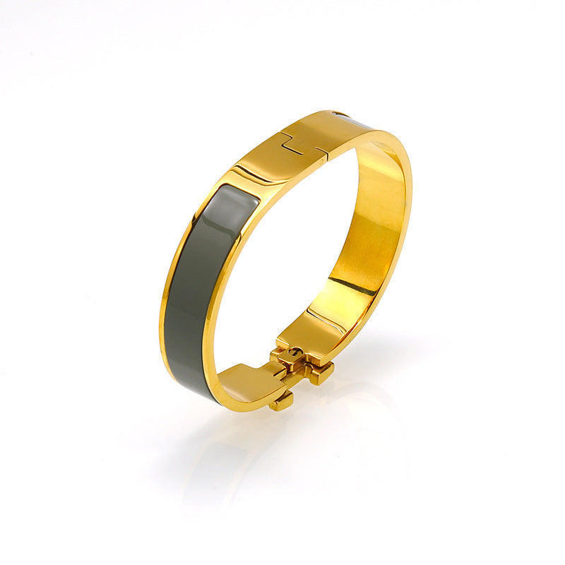 H letter titanium steel bracelet