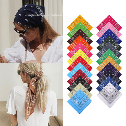Pañuelo mágico para la cabeza con forma de bandana cuadrada con flores 