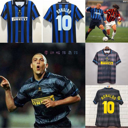 97-98 Inter Retro 10 Ronaldo Zamorano Djorkaeff Home/Third Jersey
