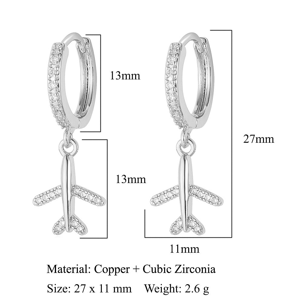 Cherry bow copper zircon earrings.