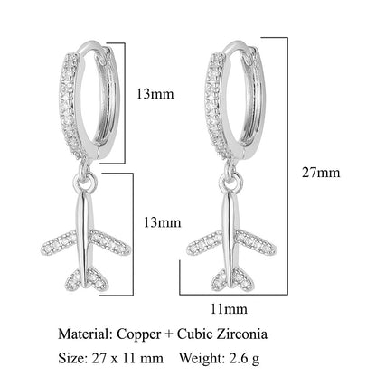 Cherry bow copper zircon earrings.