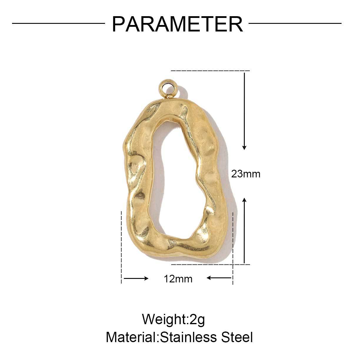 Geometric Threaded Gold Nugget Lucky Bag Titanium Steel Pendant