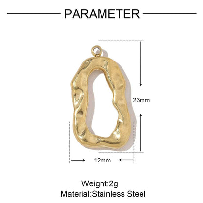 Geometric Threaded Gold Nugget Lucky Bag Titanium Steel Pendant