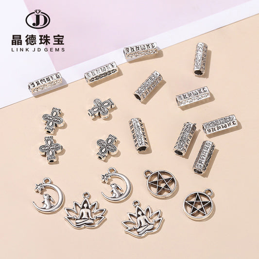 Tibetan silver alloy jewelry accessories DIY loose beads