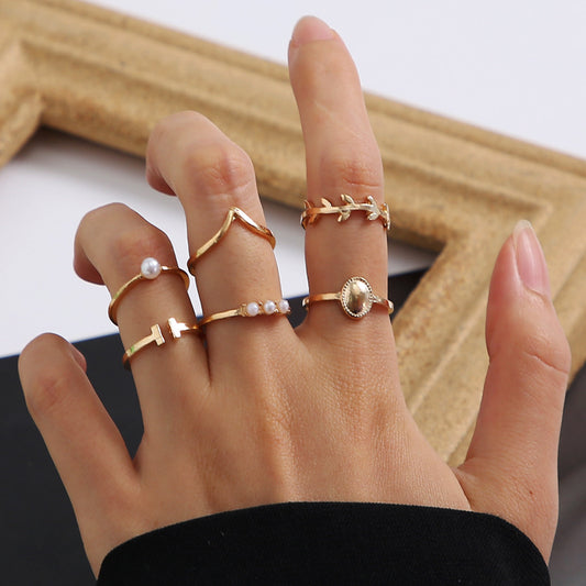Juego de 6 anillos vintage 