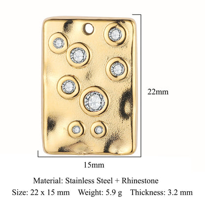 Square point diamond stainless steel pendant