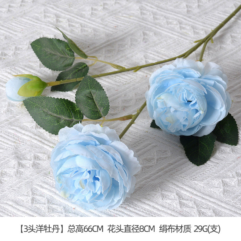 Artificial flowers blue series flowers plastic flowers wholesale