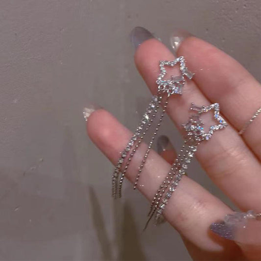 Star Rhinestone Dangle Earrings