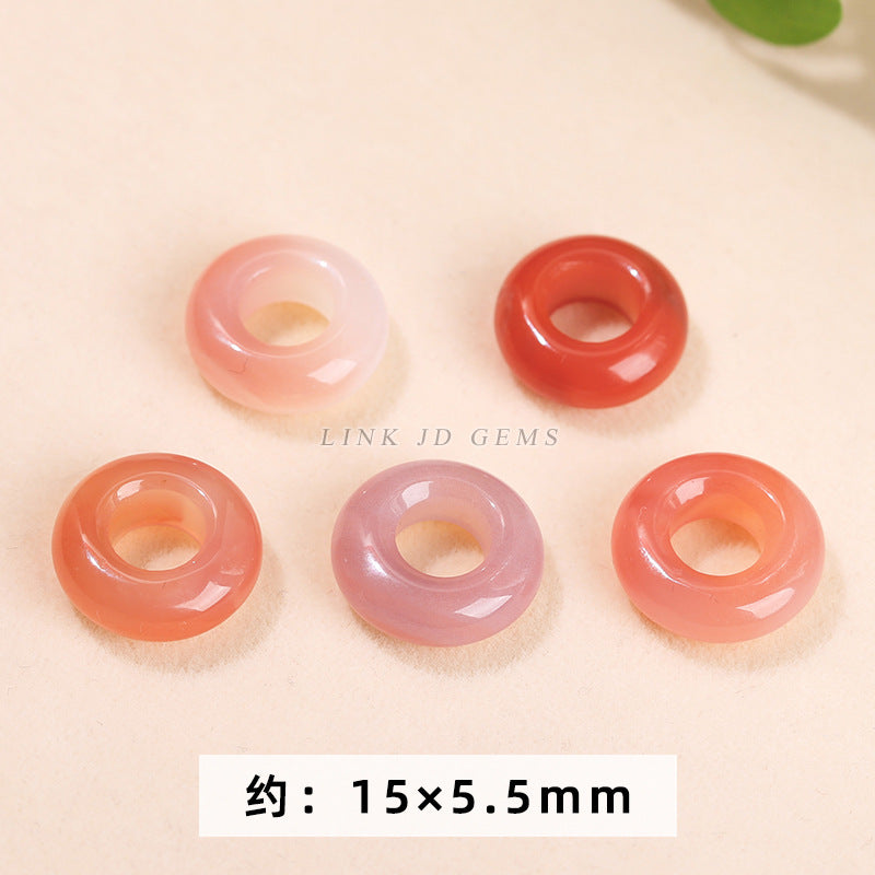15Mm crimson salt source agate running ring safety buckle pendant