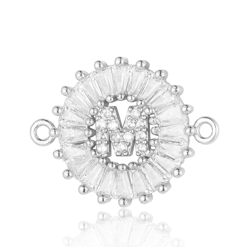 fashion 26 English letters copper zircon pendant