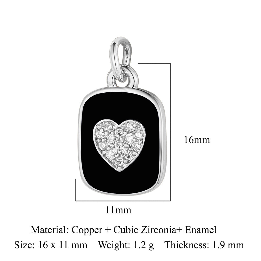 Oil drop diamond star tag copper zircon pendant