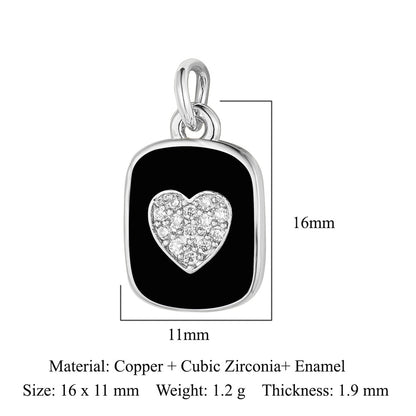 Oil drop diamond star tag copper zircon pendant